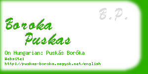 boroka puskas business card