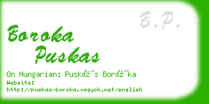 boroka puskas business card